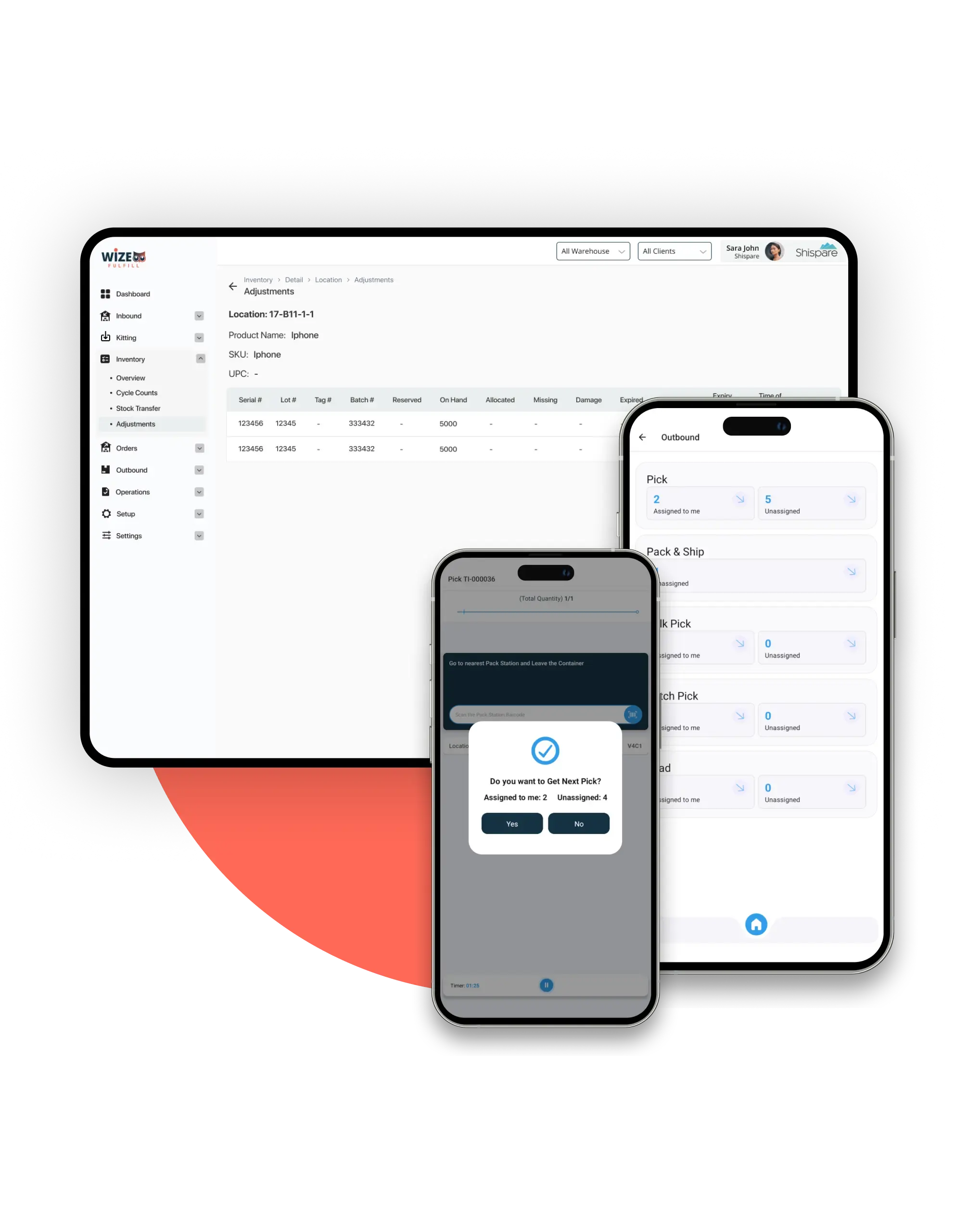Mobile app and desktop screen