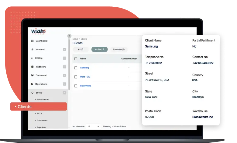 Clients screen