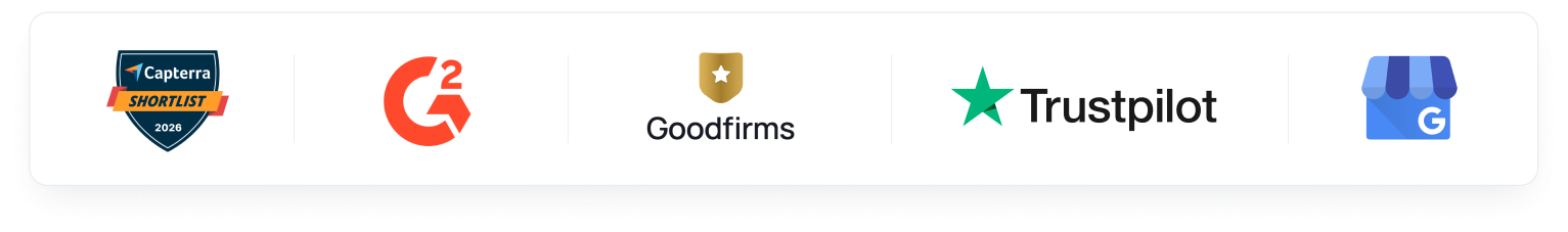 WizeFulfill is recognized on Capterra Shortlist 2026, G2, Goodfirms, Trustpilot, and Google